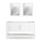 Alaterre Furniture Bennet 2pc Wooden Bathroom Vanity Set - 60-in. L Vanity, 24-in. L Rectangular Mirror, White AVAN6000WHA - alternate 1